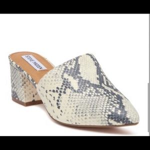 Steve Madden Snakeskin Heeled Mules